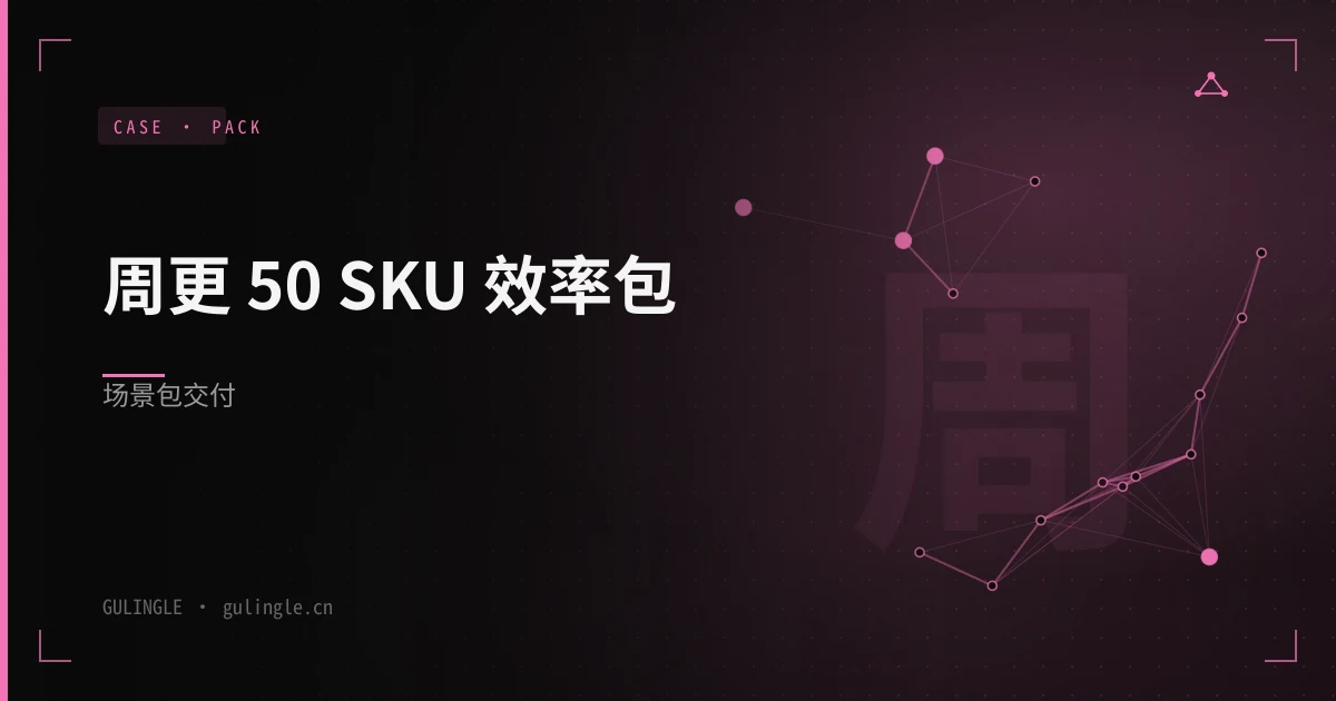 周更 50 SKU 效率包场景包怎么交付?