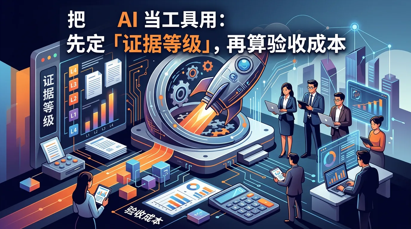 把 AI 当工具用：先定「证据等级」，再算验收成本 示意图