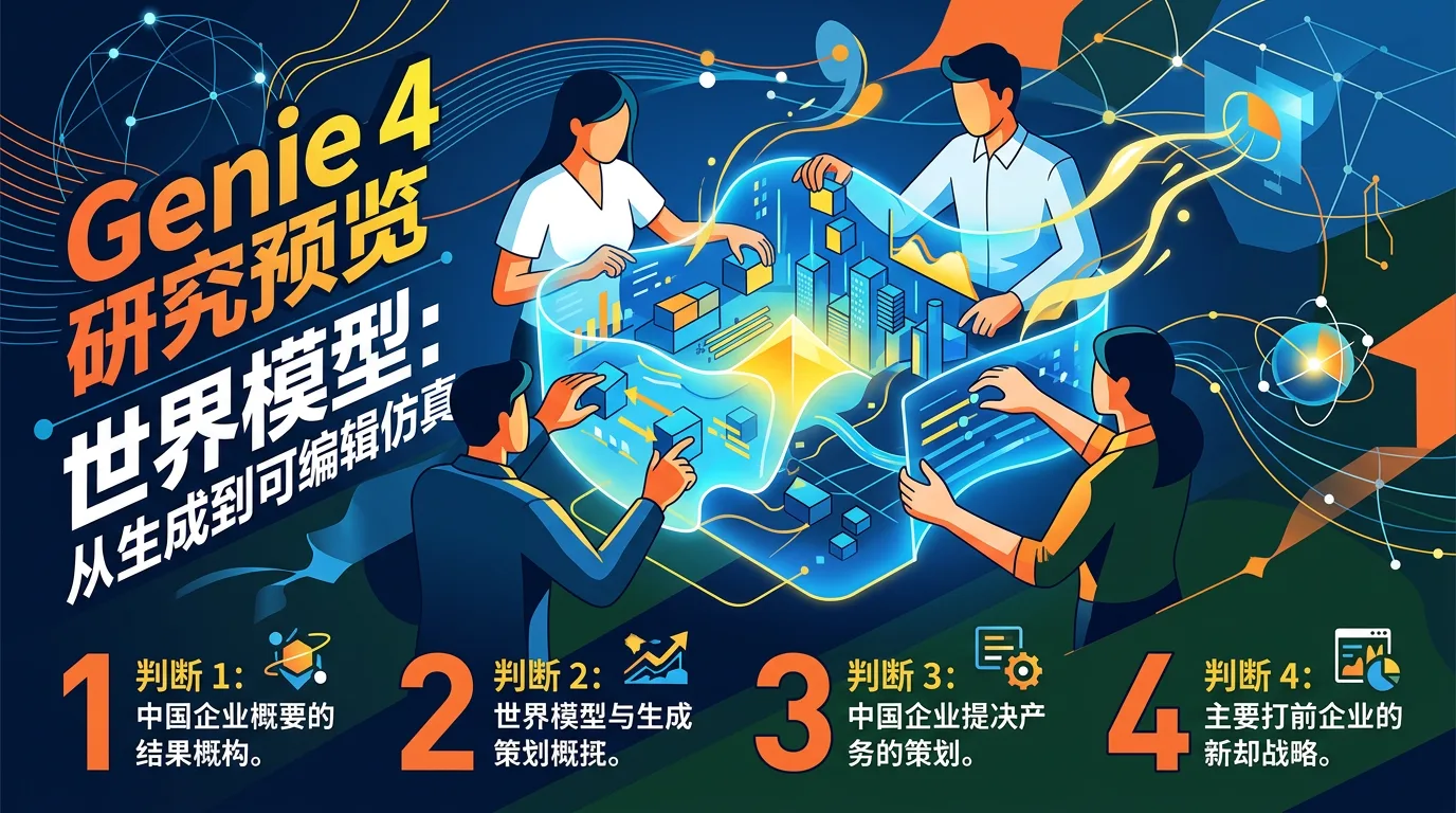 Genie 4 进入研究预览：世界模型正从「生成内容」转向「可编辑仿真」，中国企业该建立的四个判断 示意图